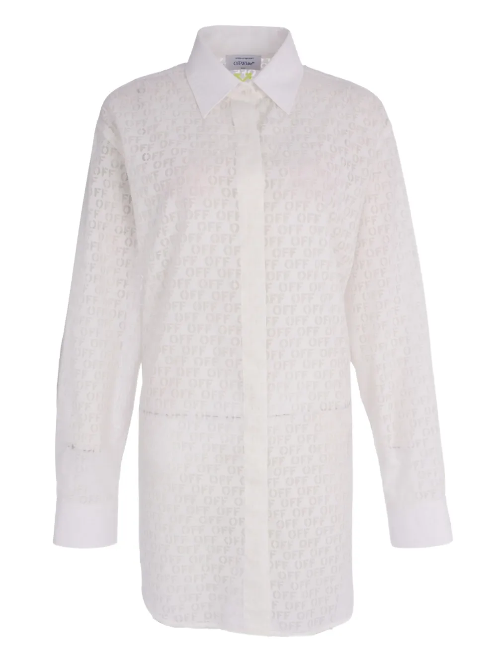 Off-White monogram mini shirt dress - Bianco
