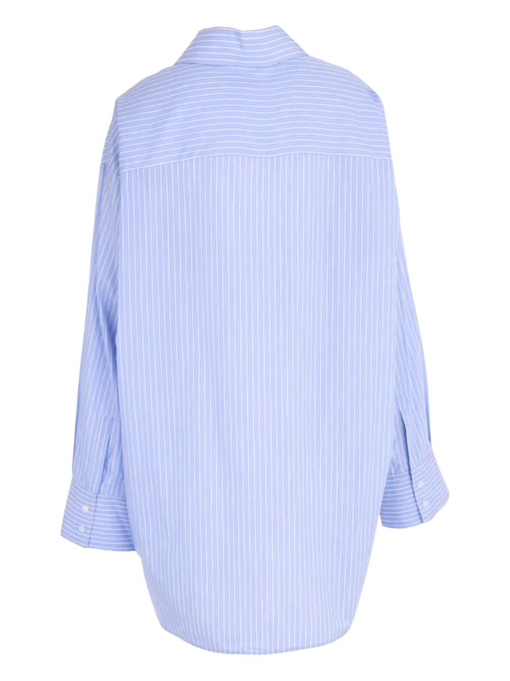 Off-White Roxy gestreepte popeline mini-blousejurk - Blauw