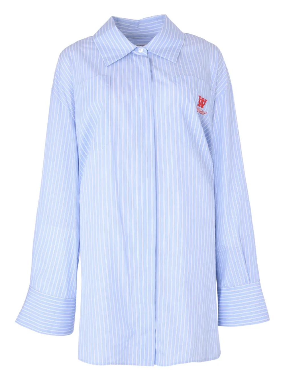 Off-White Roxy striped poplin mini shirt dress - ブルー Off-White Roxy striped poplin mini shirt dress - ブルー