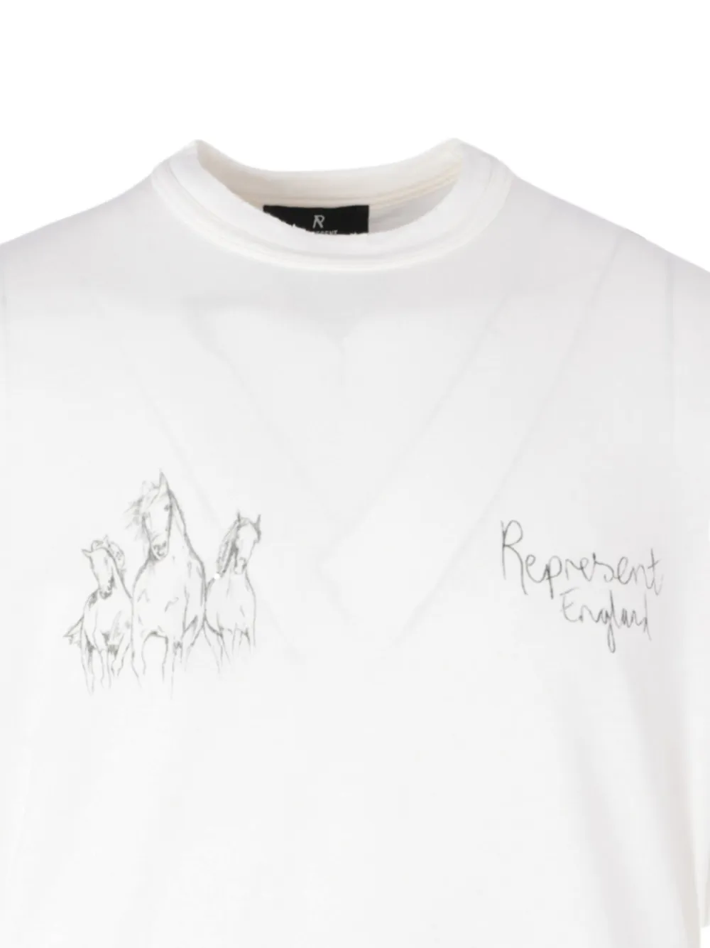 Represent T-shirt met paardenprint Wit