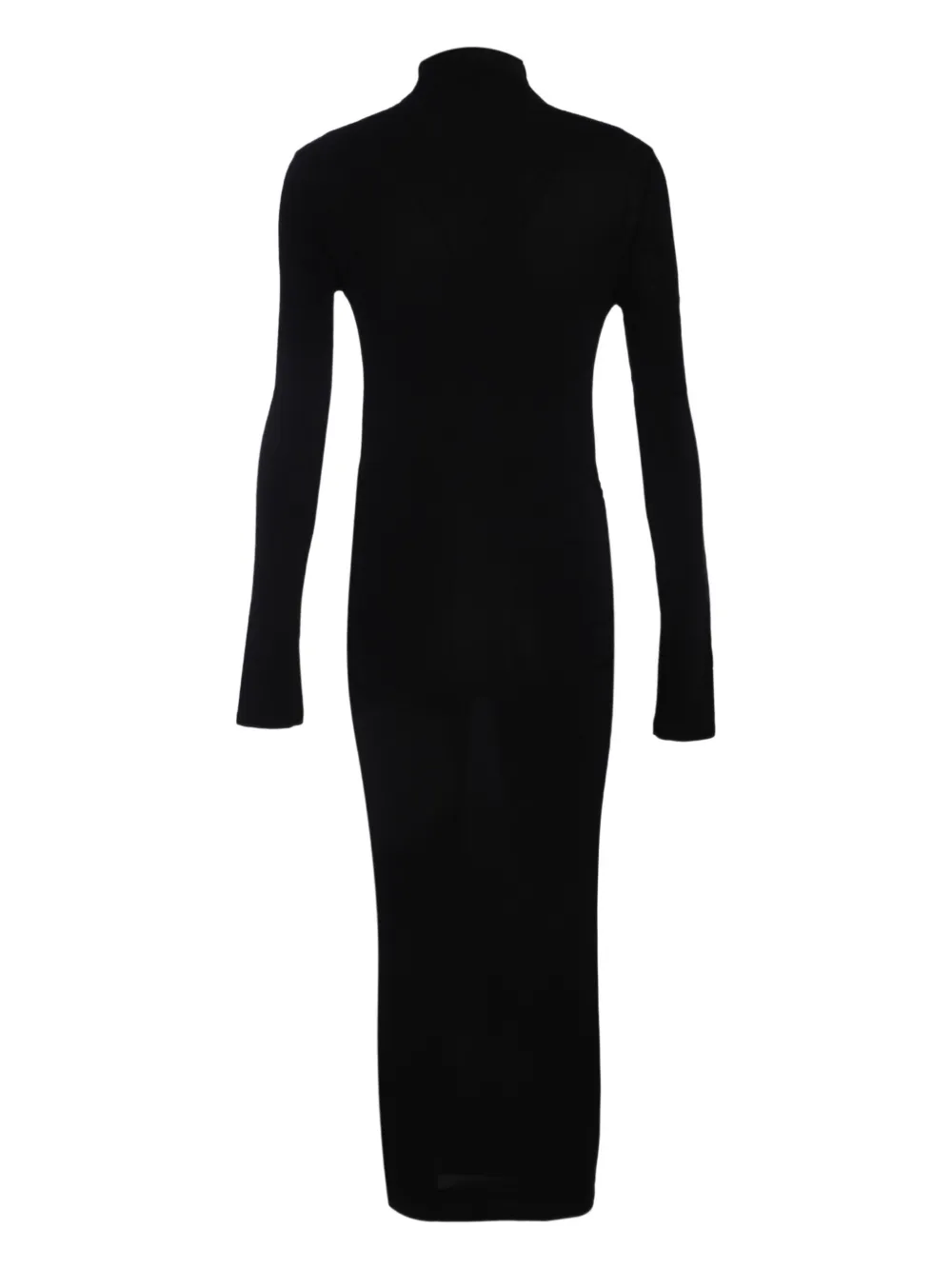 Off-White Midi-jurk met col - Zwart