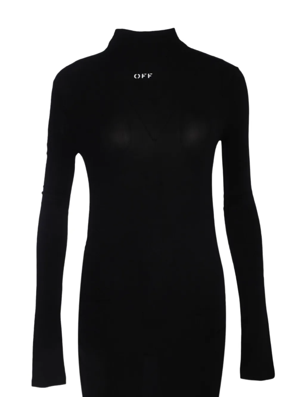 Off-White Midi-jurk met col Zwart