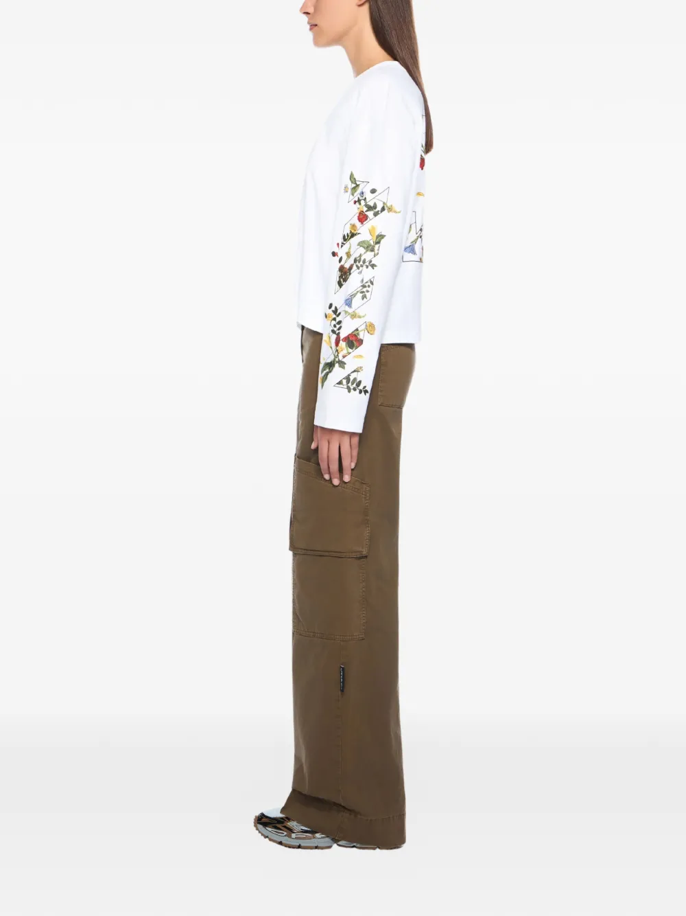 Off-White Arrow Flowers T-shirt Wit