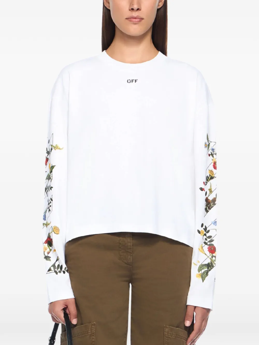 Off-White Arrow Flowers T-shirt Wit