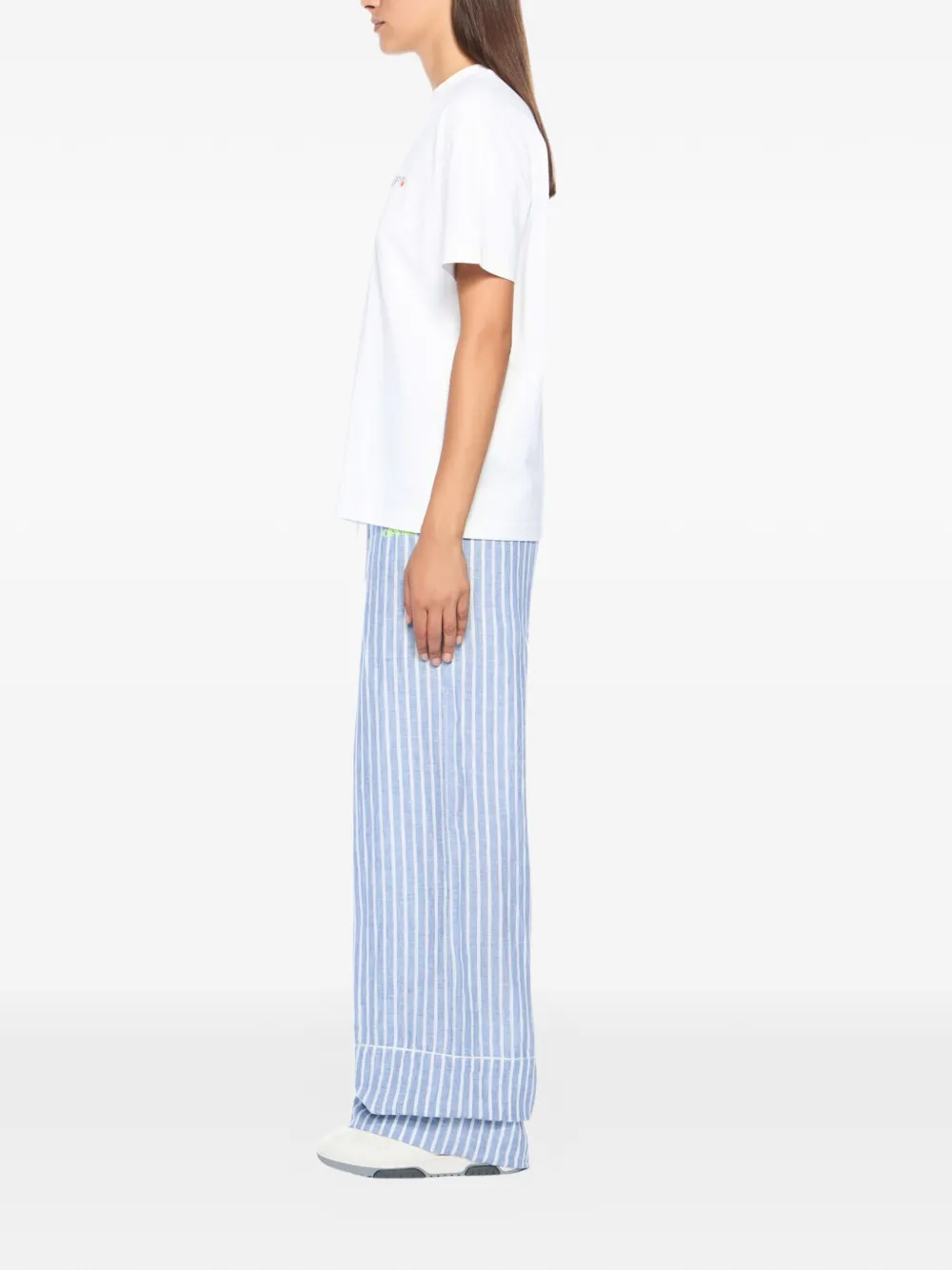 Off-White Gestreepte lange broek Blauw