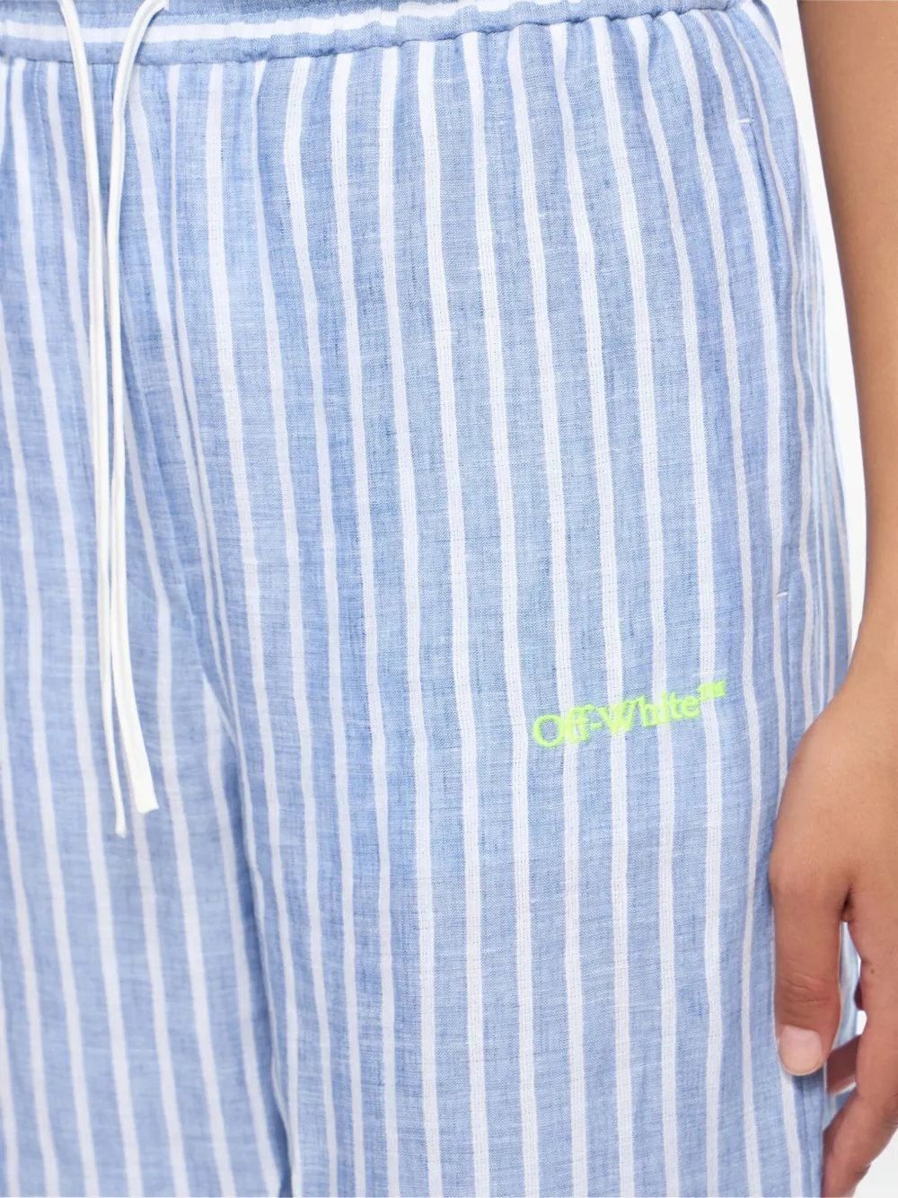 Off-White Gestreepte lange broek Blauw