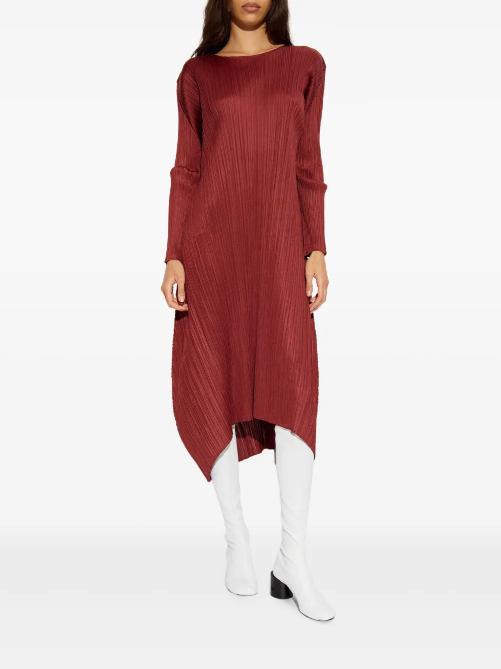 Pleats Please Issey Miyake Plissé jurk Rood