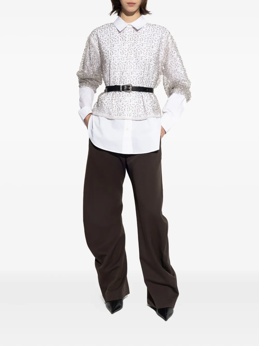 SAMSOE SAMSOE Samally beaded-detail top - Wit