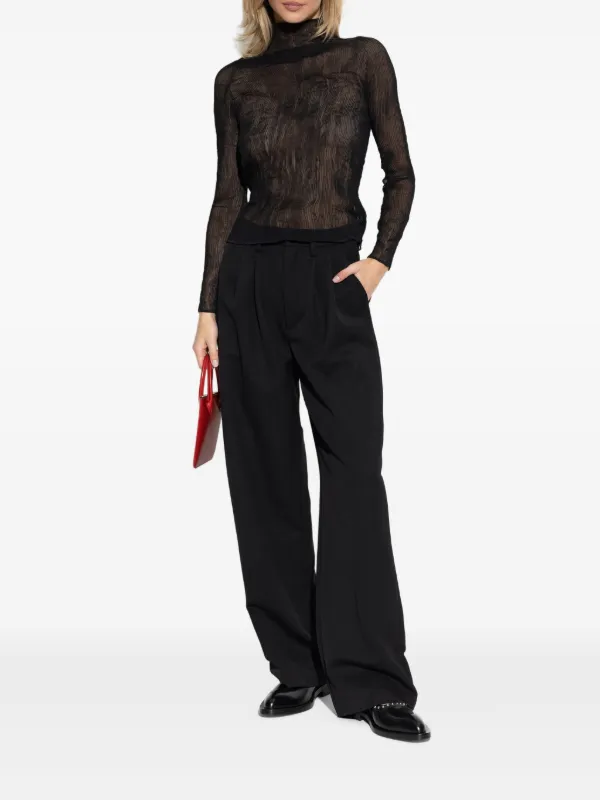 Issey Miyake ハイネック ロングスリーブトップ | ブラック | FARFETCH JP