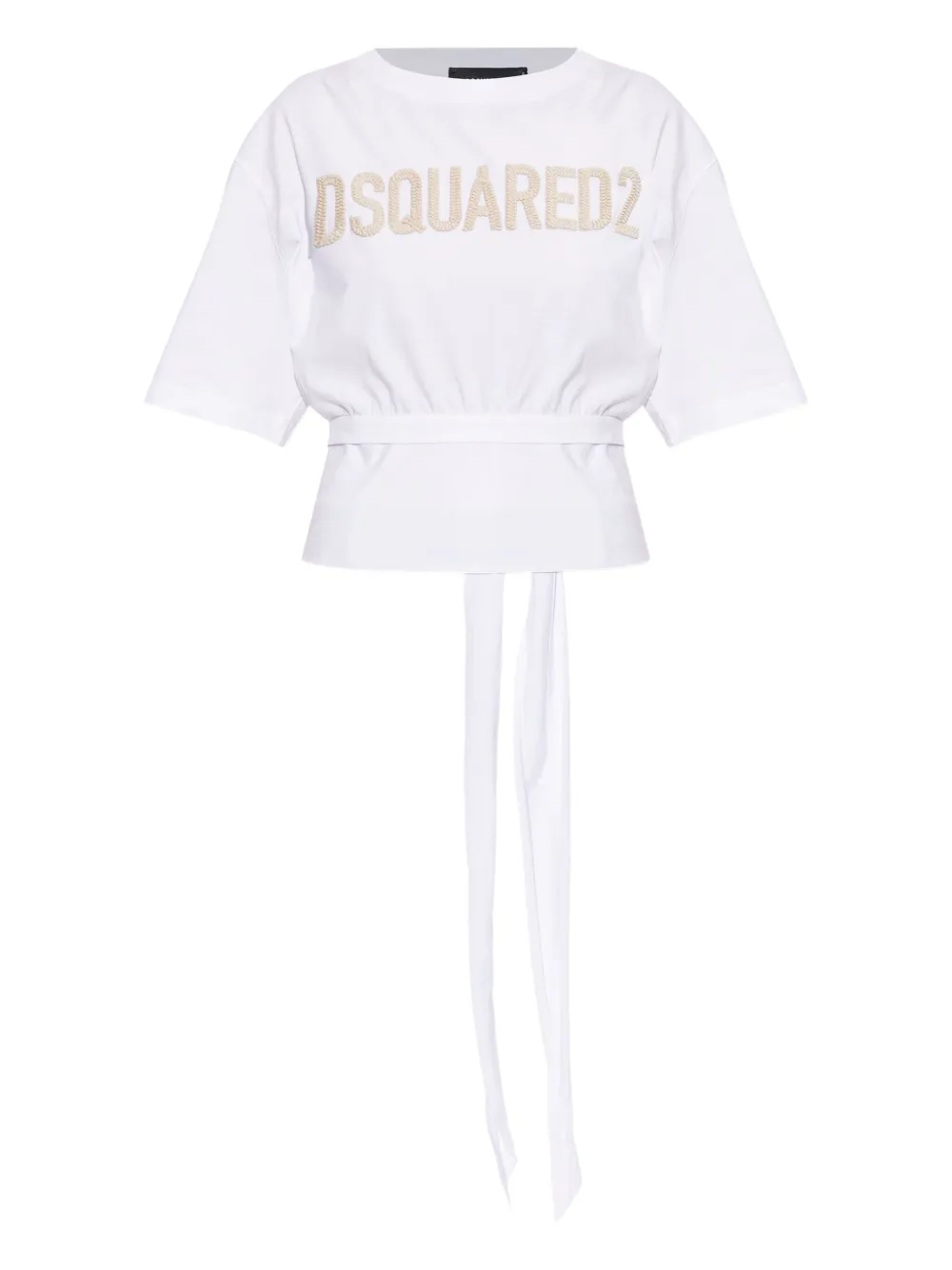DSQUARED2 playera bordada con moño en la cintura | blanco | Image 1