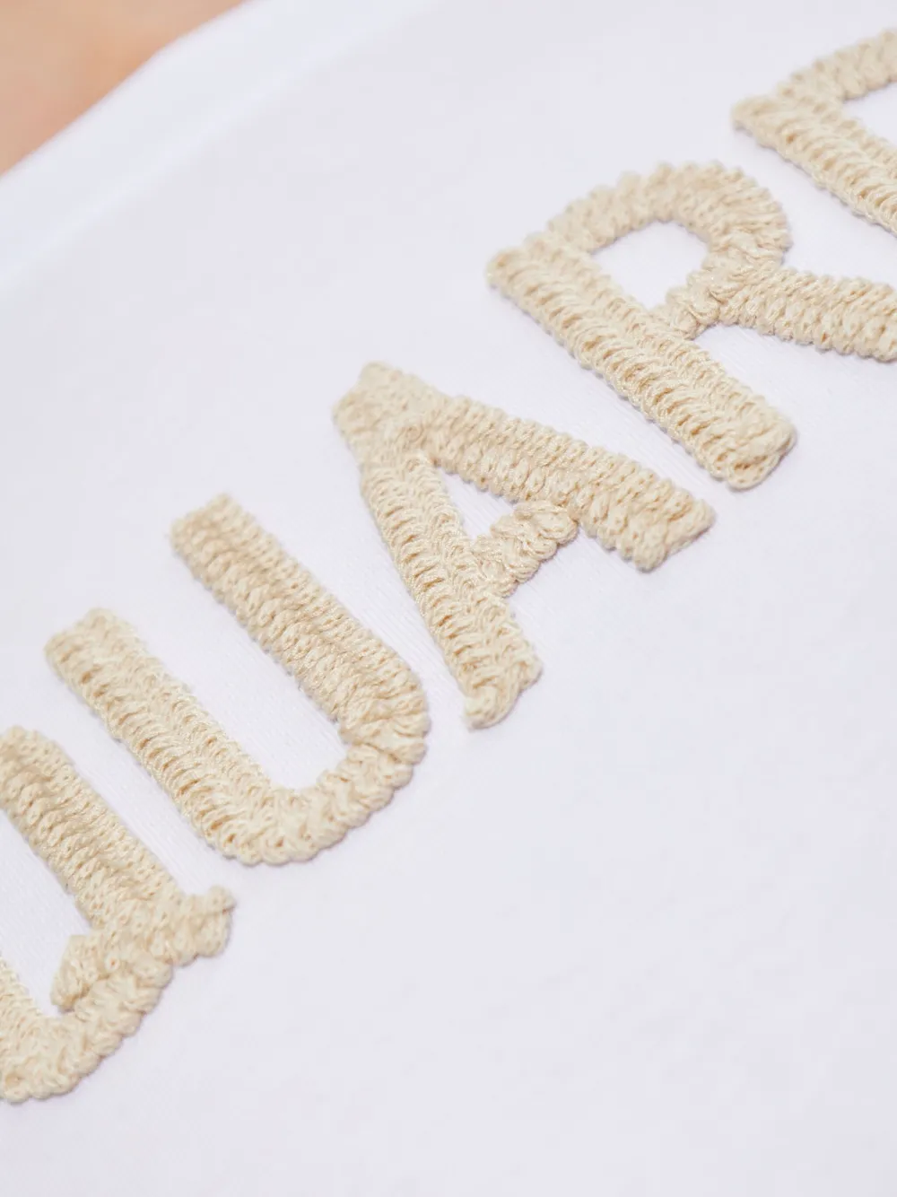 DSQUARED2 T-shirt met gestrikte taille en borduurwerk Wit