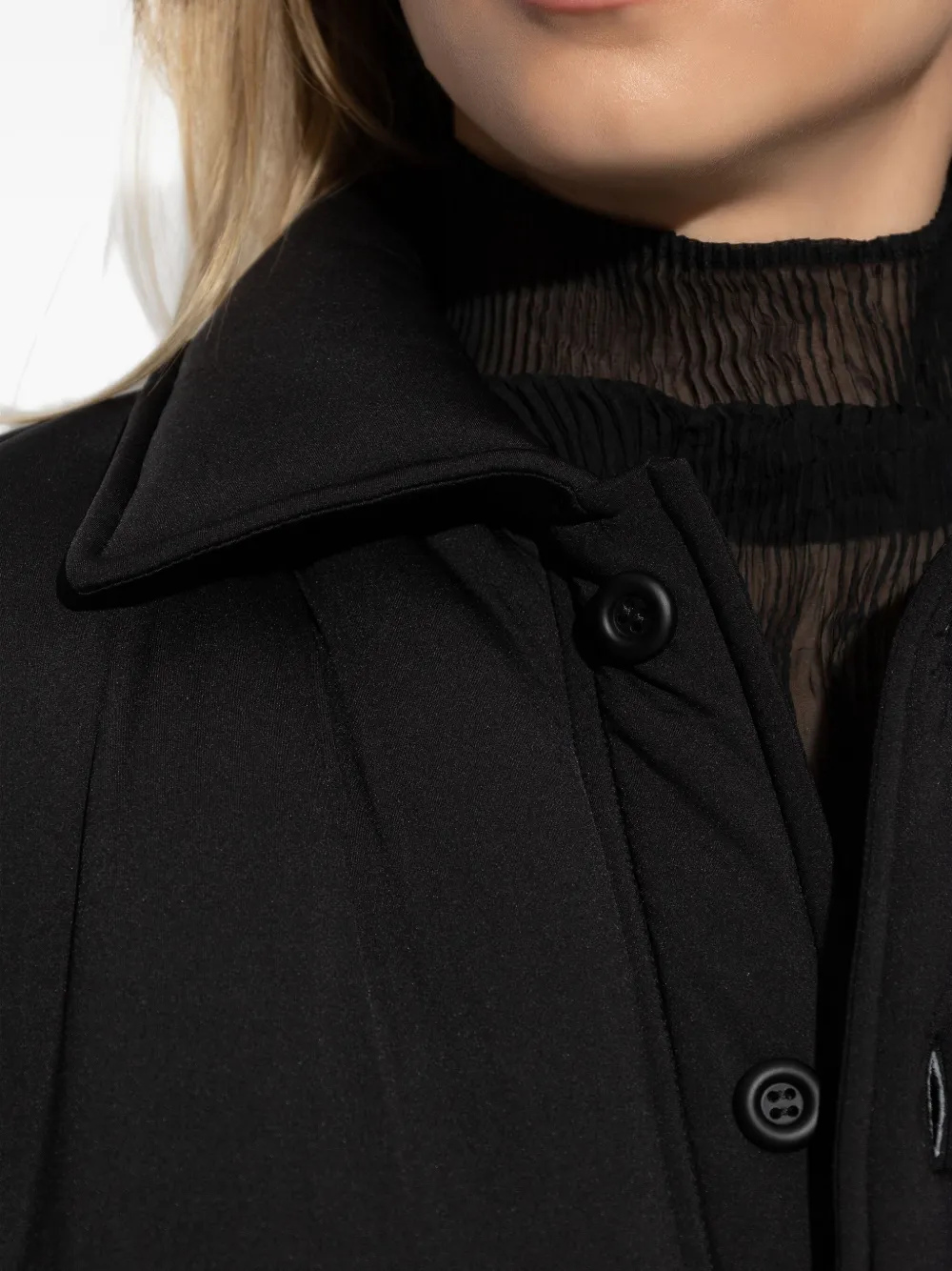 Issey Miyake Pumped-t Button-fastening Jacket In Black