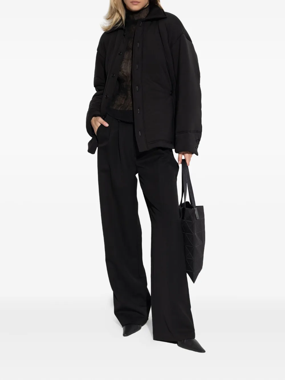 Issey Miyake Pumped-t Button-fastening Jacket In Black