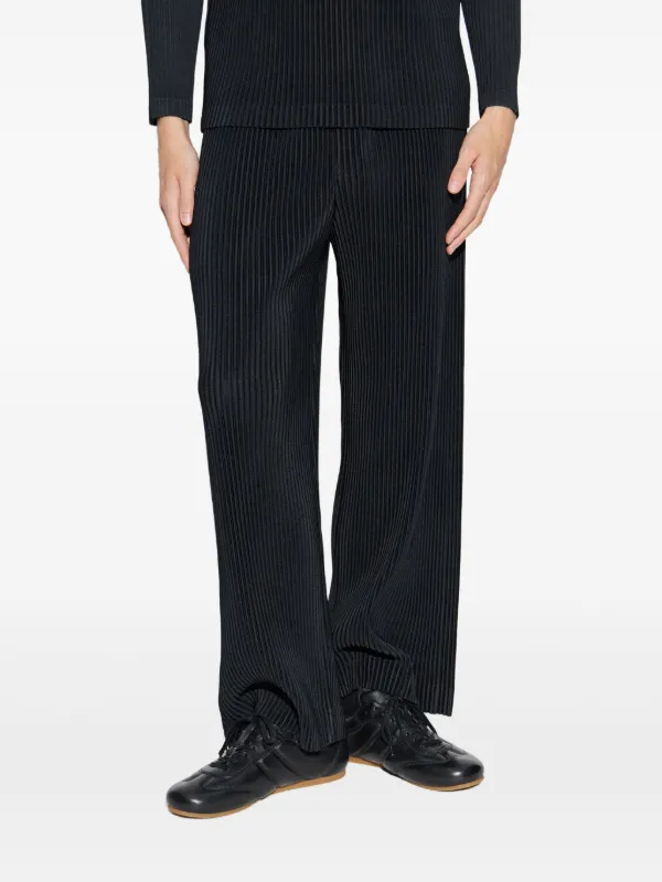 Homme Plissé Issey Miyake Calça Canelada | Preto | FARFETCH BR