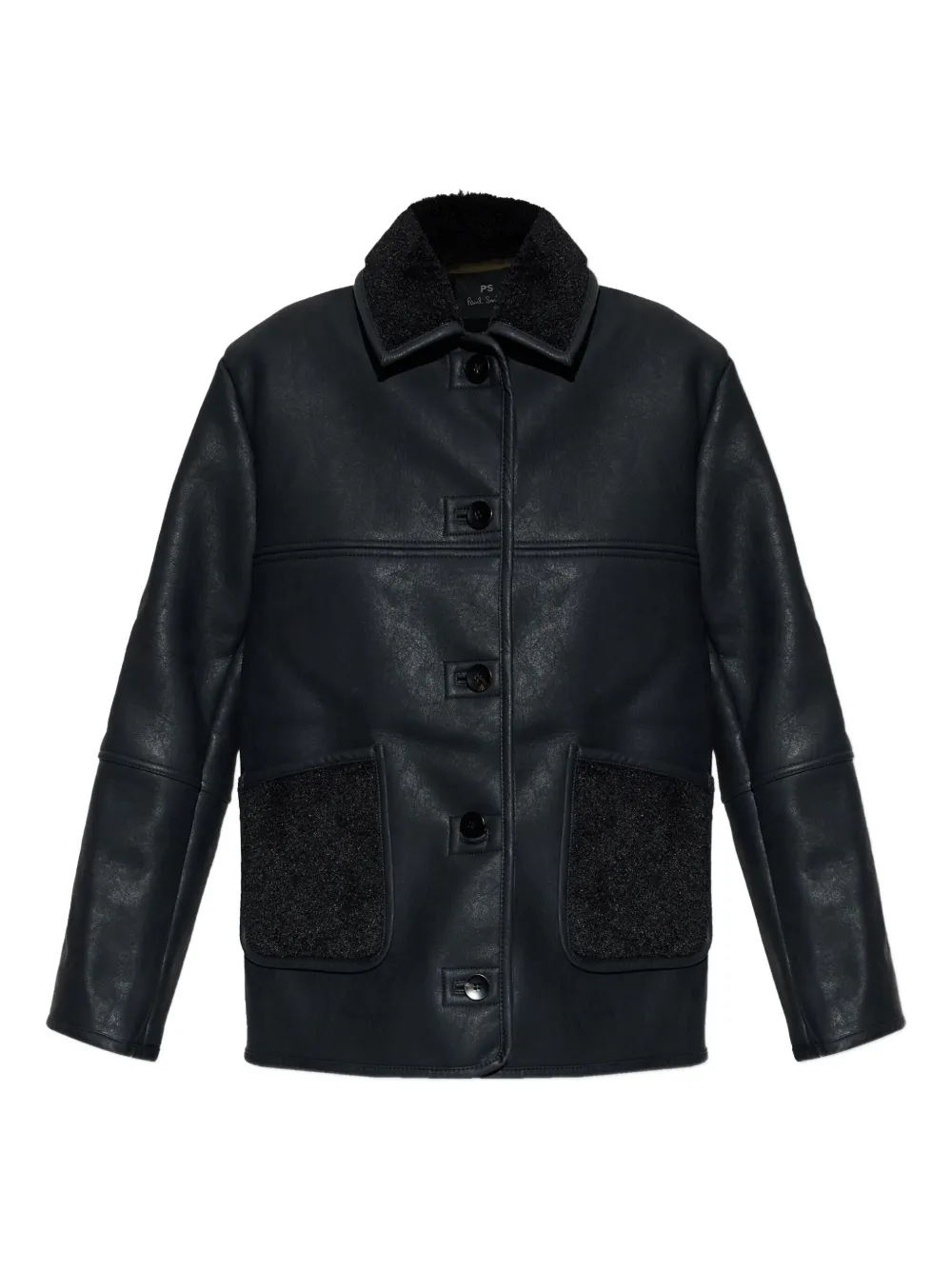 Ps By Paul Smith Faux-leather Jacket In Black