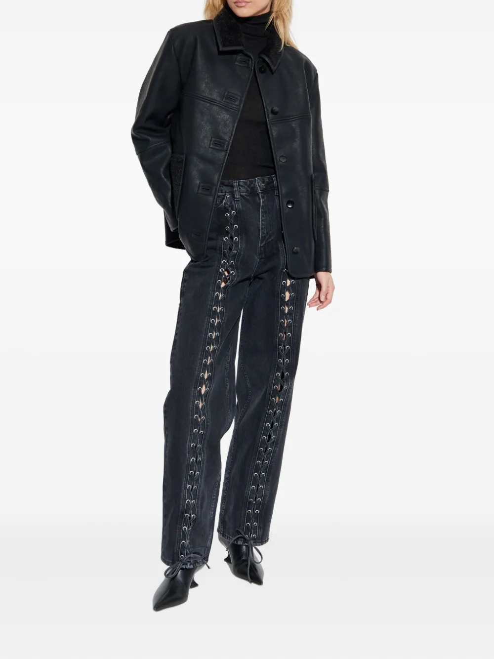 Ps By Paul Smith Faux-leather Jacket In Black