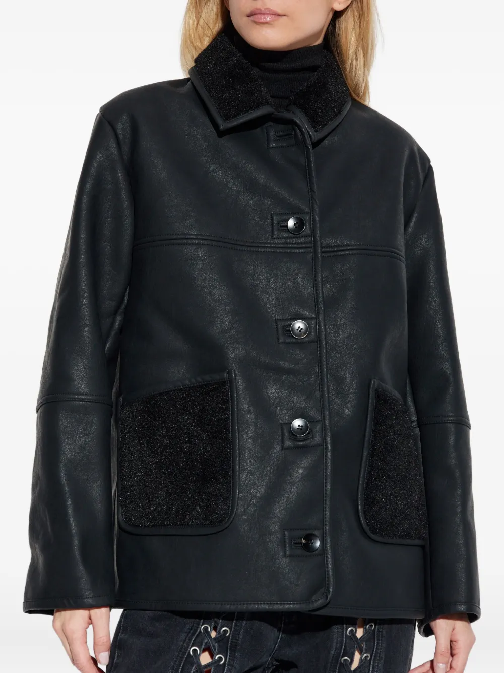 Ps By Paul Smith Faux-leather Jacket In Black
