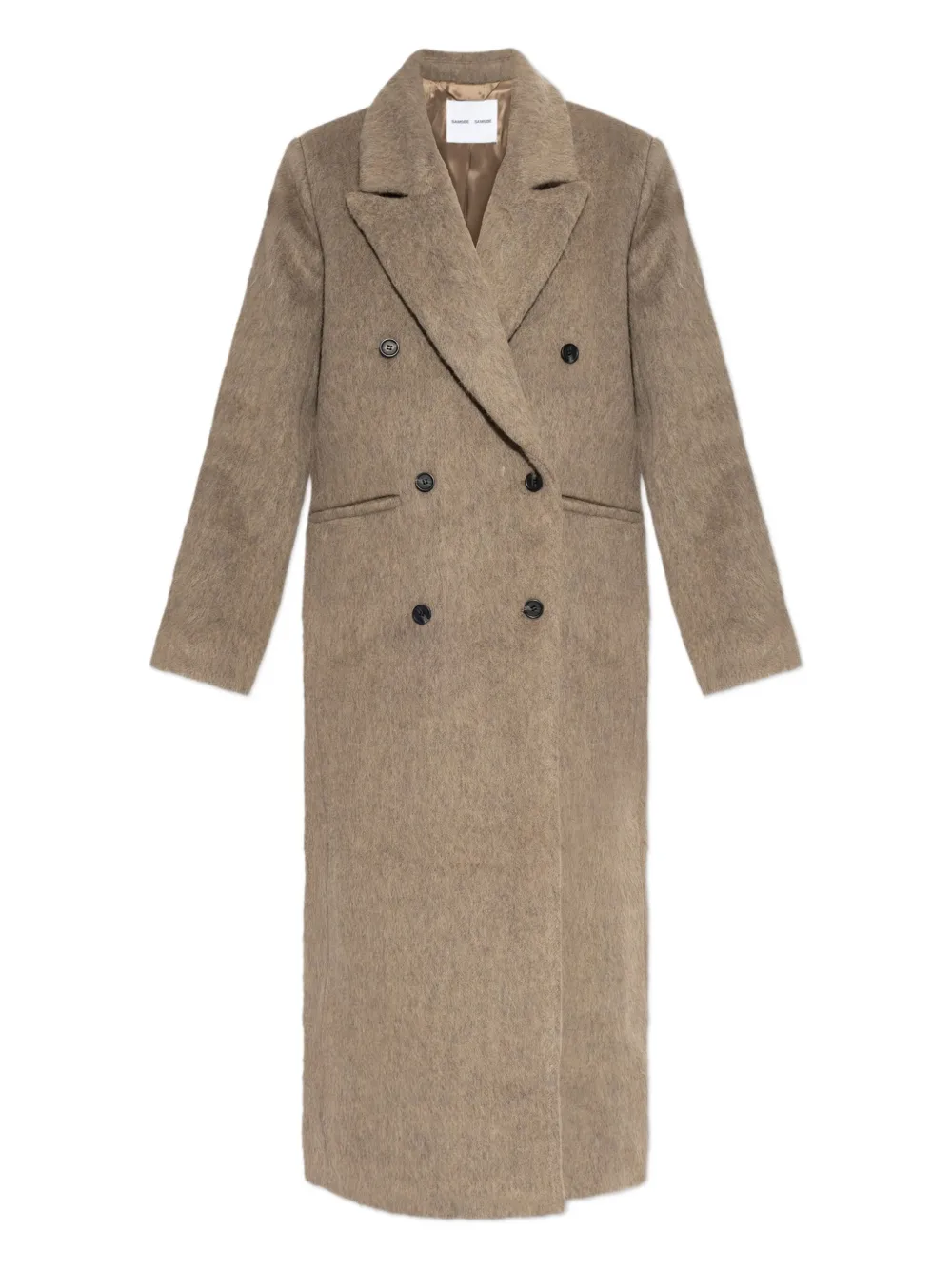 Samsoe & Samsoe Sajilla Double-breasted Coat In Neutral