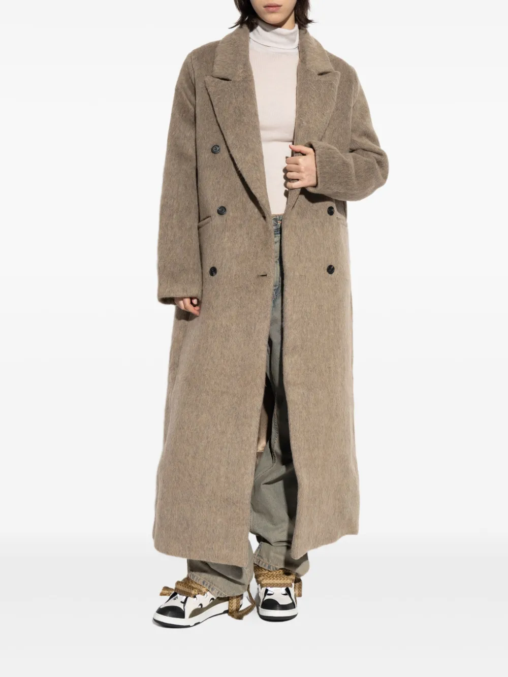 SAMSOE Sajilla jas met dubbele rij knopen Beige