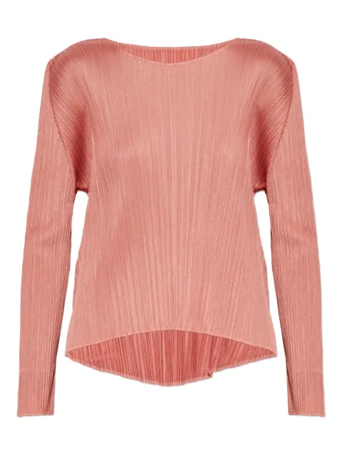 Pleats Please Issey Miyake playera con pliegues