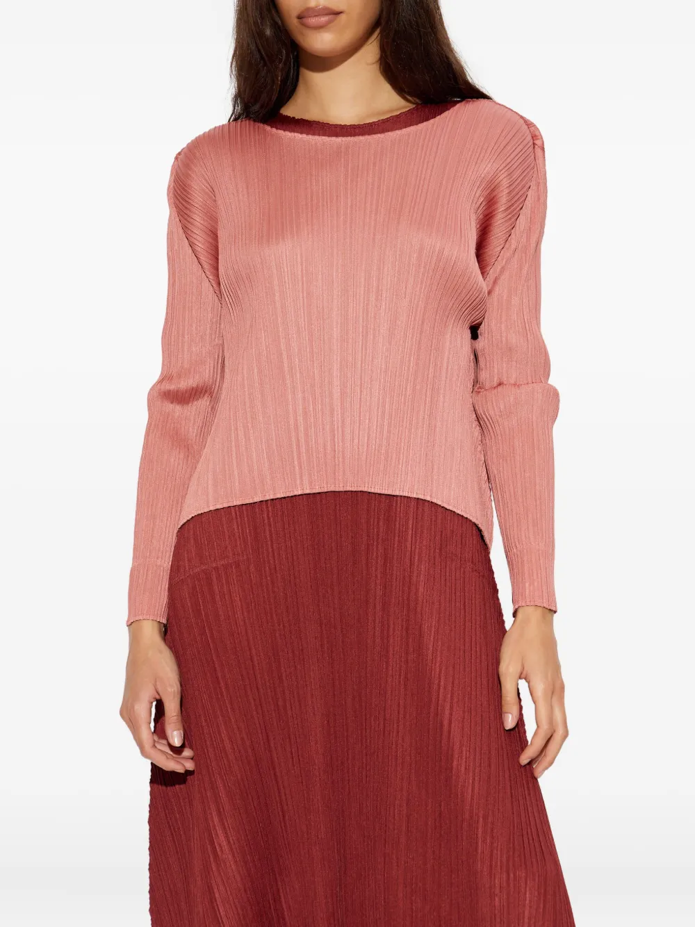 Issey Miyake Plissé T-shirt In Pink