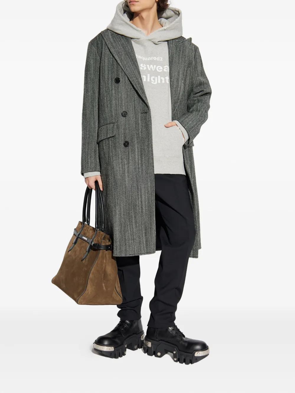 DSQUARED2 herringbone coat | Abrigos con doble botonadura | Image 2