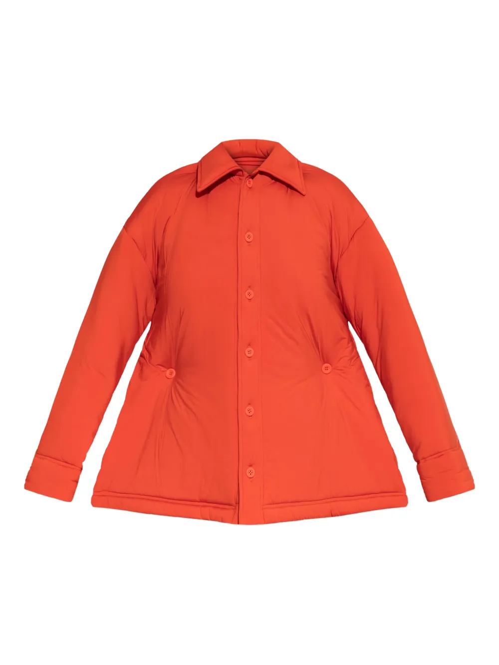 Issey Miyake Pumped-t Buttoned Collared Overshirt In Red