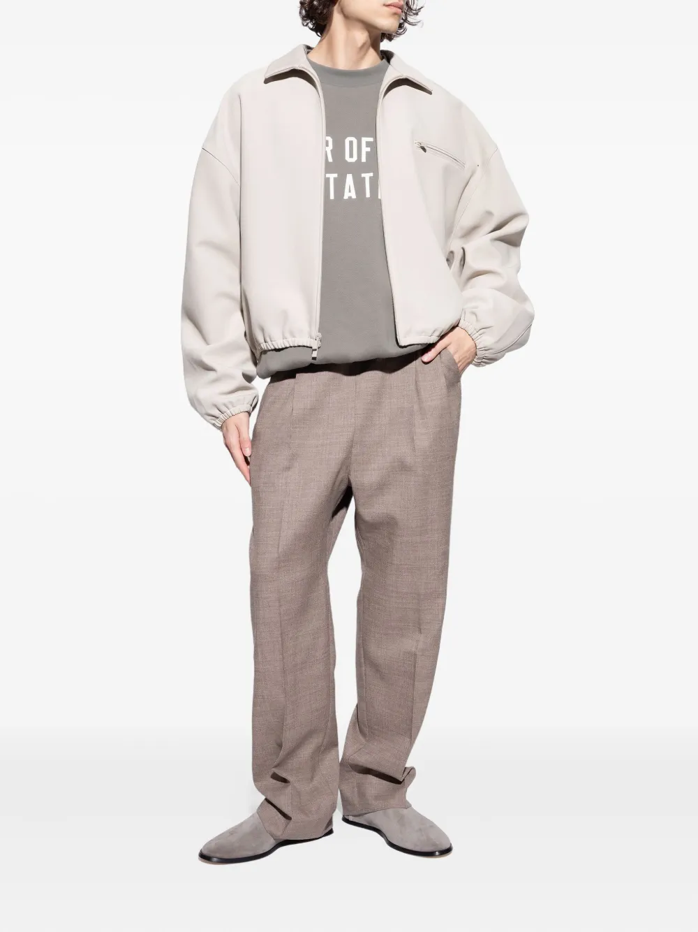 Fear Of God Suède loafers met puntige neus Grijs