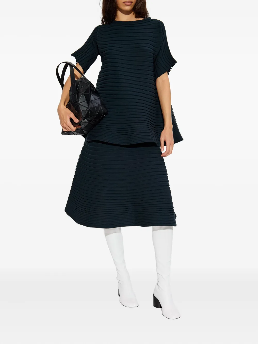 Issey Miyake Pleated Blouse In Blue