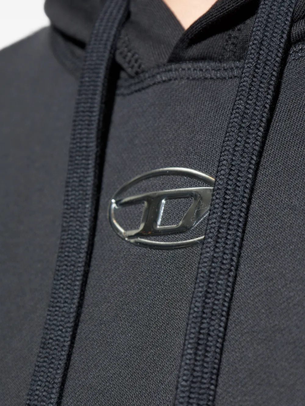 Diesel S-Norm hoodie met logoplakkaat Zwart