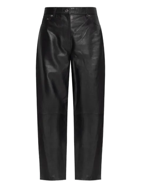 SAMSOE SAMSOE Saharpal leather panelled-design trousers