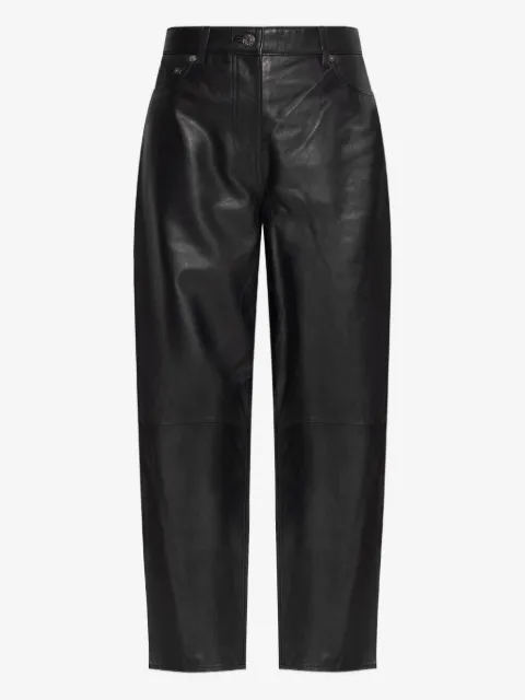 SAMSOE SAMSOE Saharpal leather panelled-design trousers