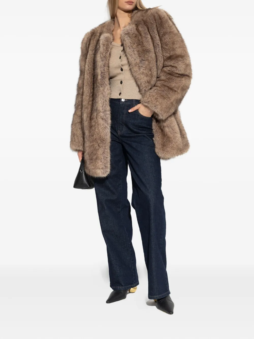Stand Studio Round-neck Jacket In Brown