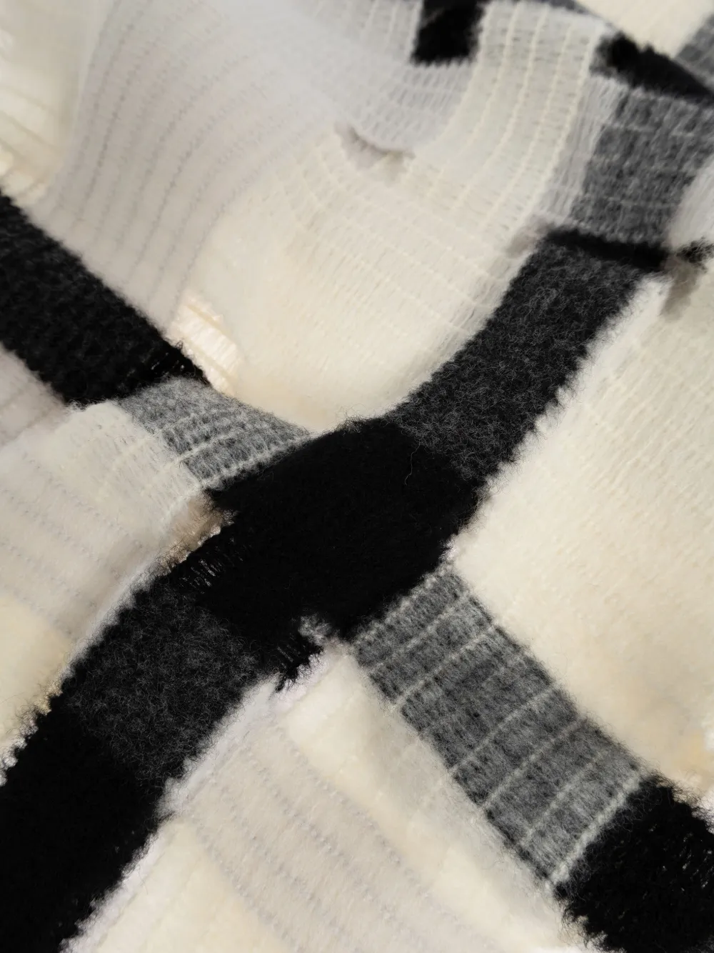 Issey Miyake Raschel sjaal met franje Wit