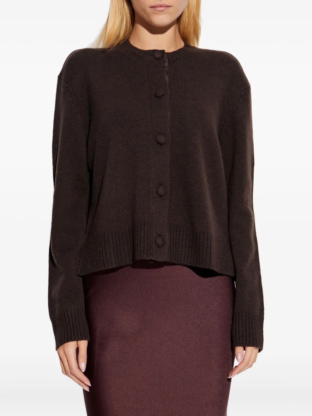 Officine Generale Button-up Cardigan In Brown