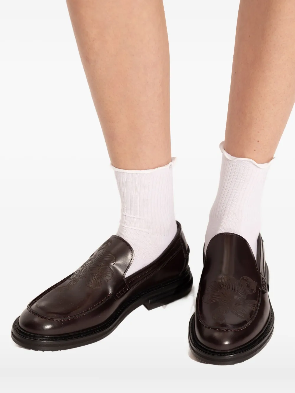 Paul Smith Camini floral-leather loafers Bruin