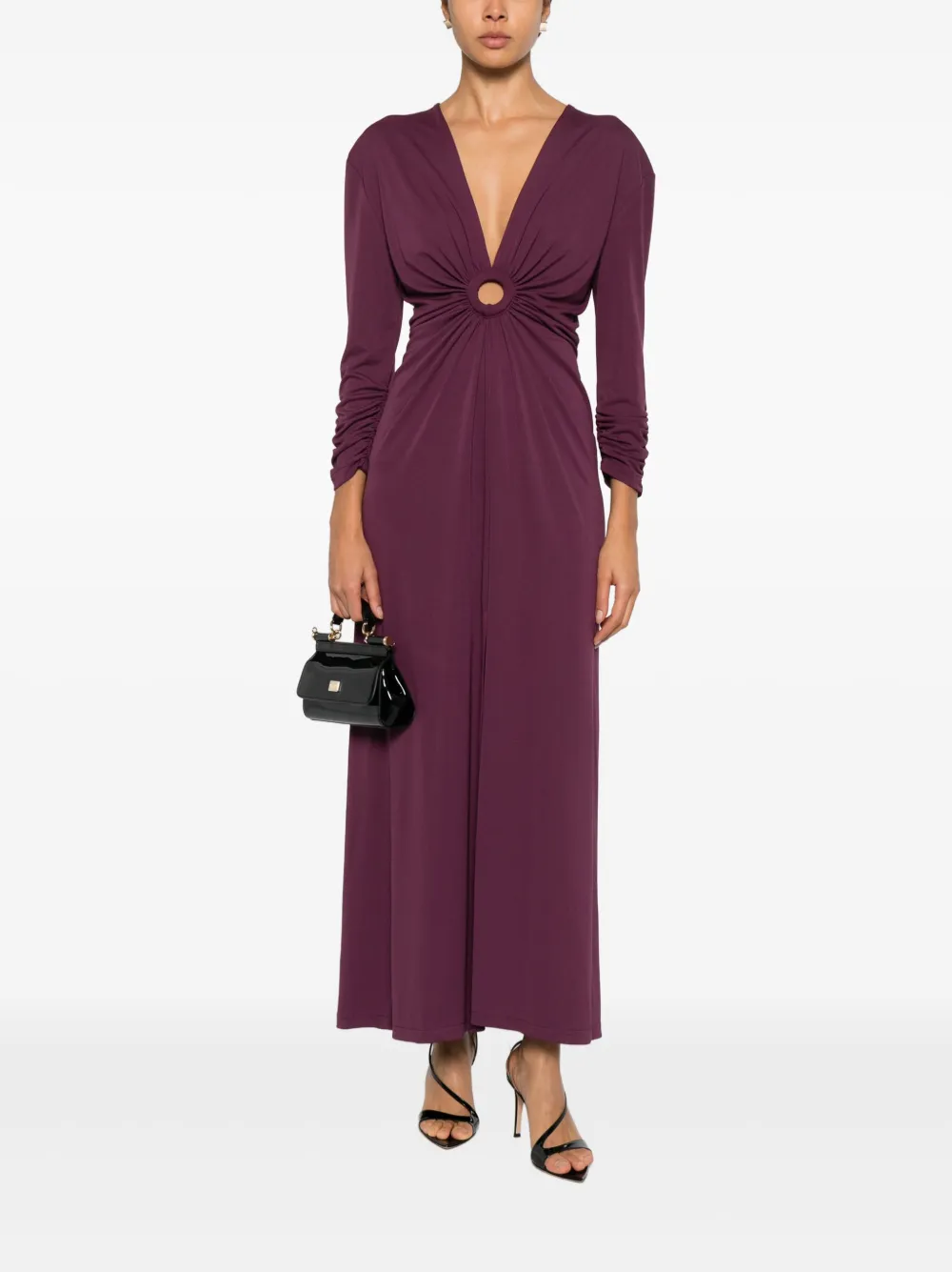 IMPERIAL Satijnen maxi-jurk - Paars