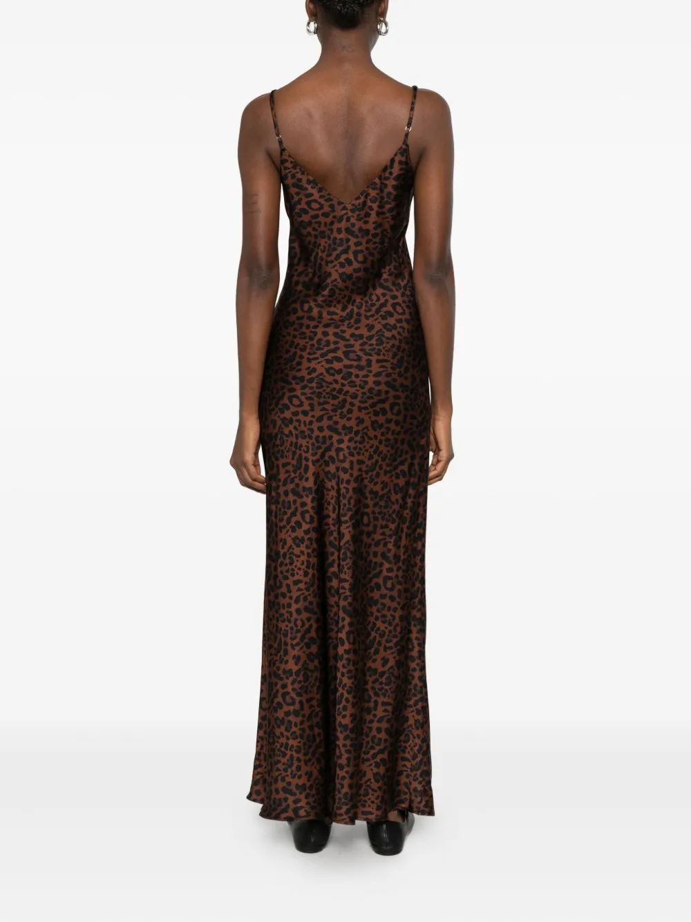 Imperial Lace Animal-print Maxi Dress In Brown