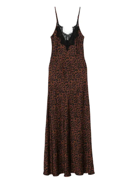 IMPERIAL lace animal-print maxi dress