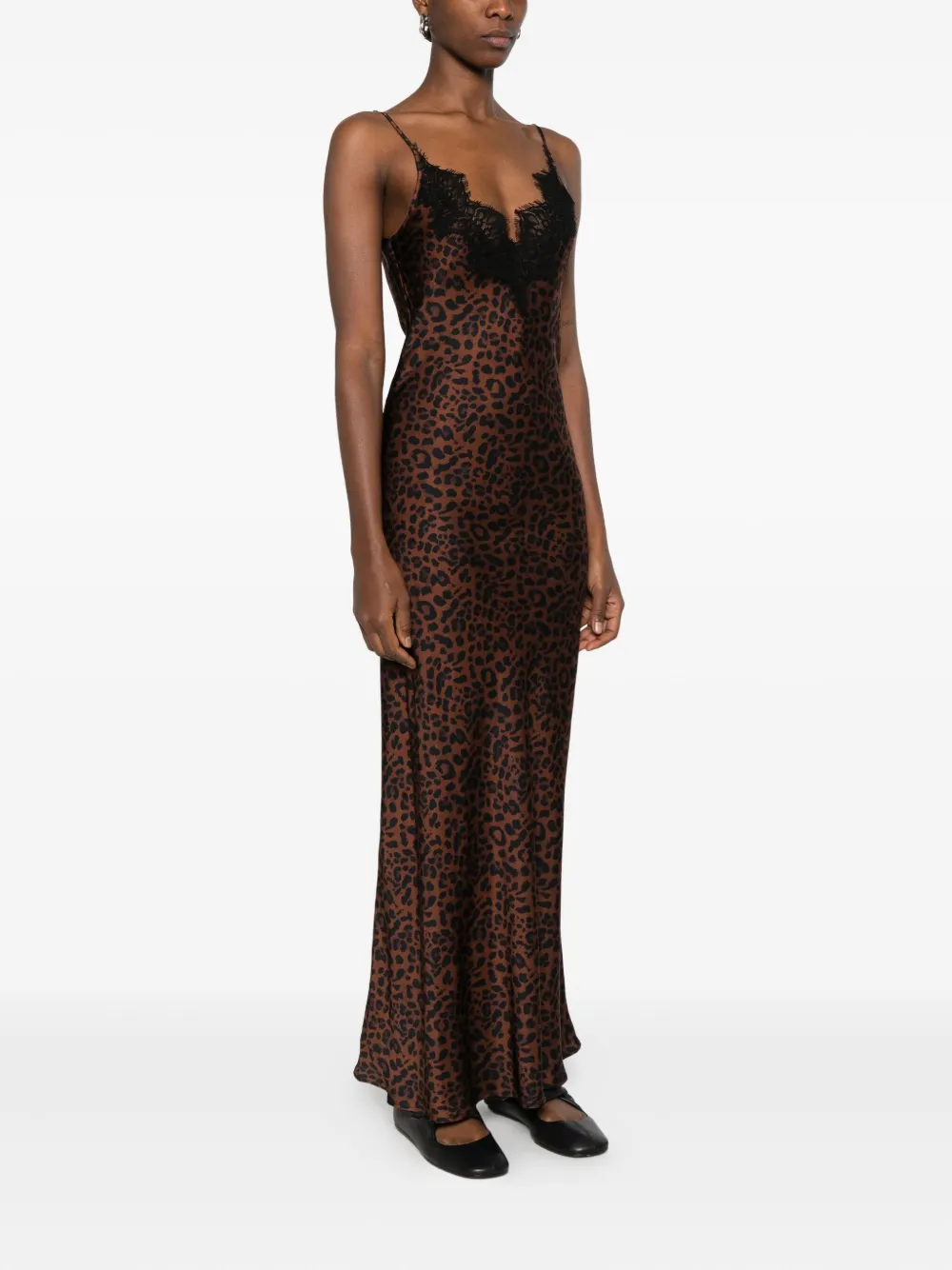 Imperial Lace Animal-print Maxi Dress In Brown