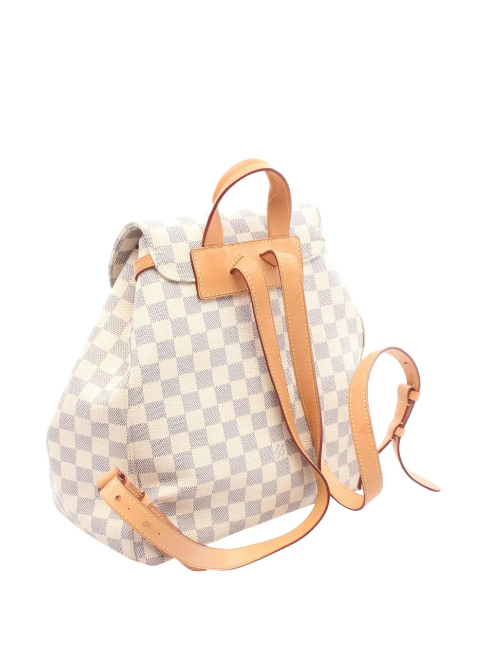 Pre-owned Louis Vuitton 2018 Damier Azur Sperone Backpack In White