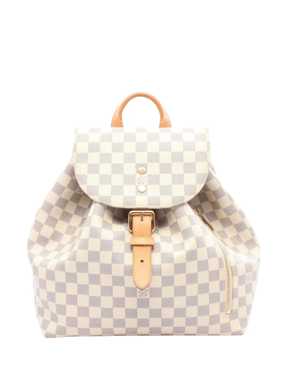 Pre-owned Louis Vuitton 2018 Damier Azur Sperone Backpack In White