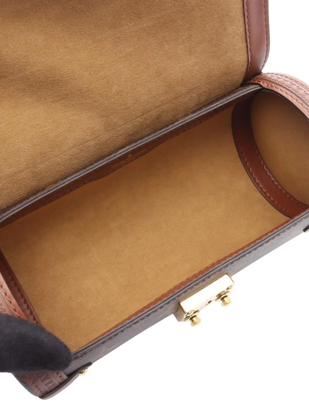 Pre-owned Louis Vuitton 2021-2025 Monogram Papillon Trunk Satchel In Brown