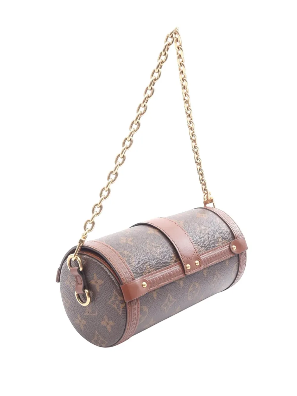 Pre-owned Louis Vuitton 2021-2025 Monogram Papillon Trunk Satchel In Brown