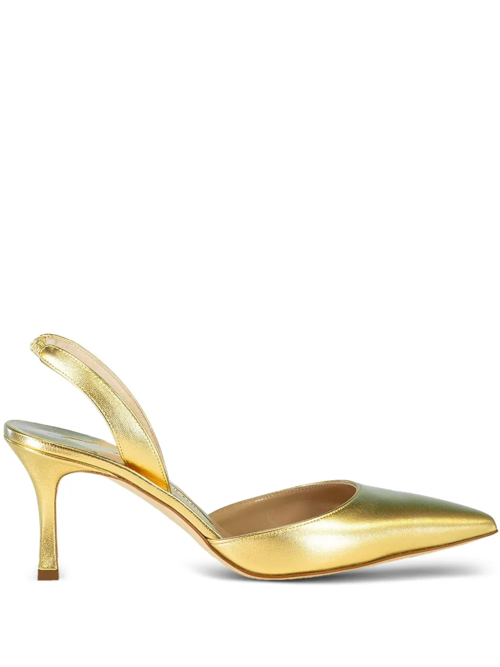 Manolo Blahnik 70 mm Carolyne slingback pumps Goud