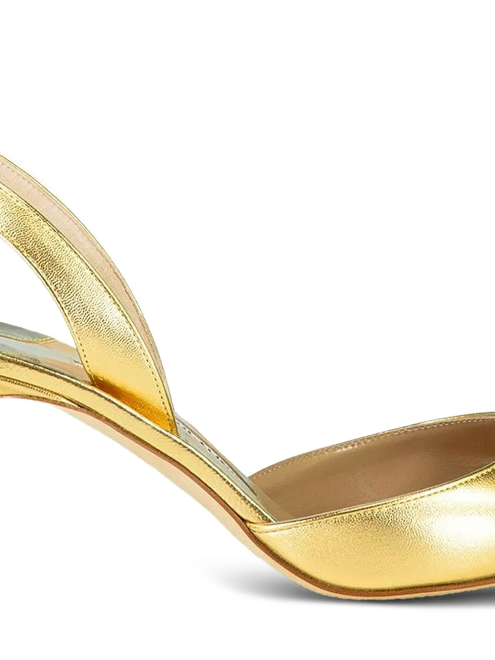 Manolo Blahnik 70 mm Carolyne slingback pumps Goud
