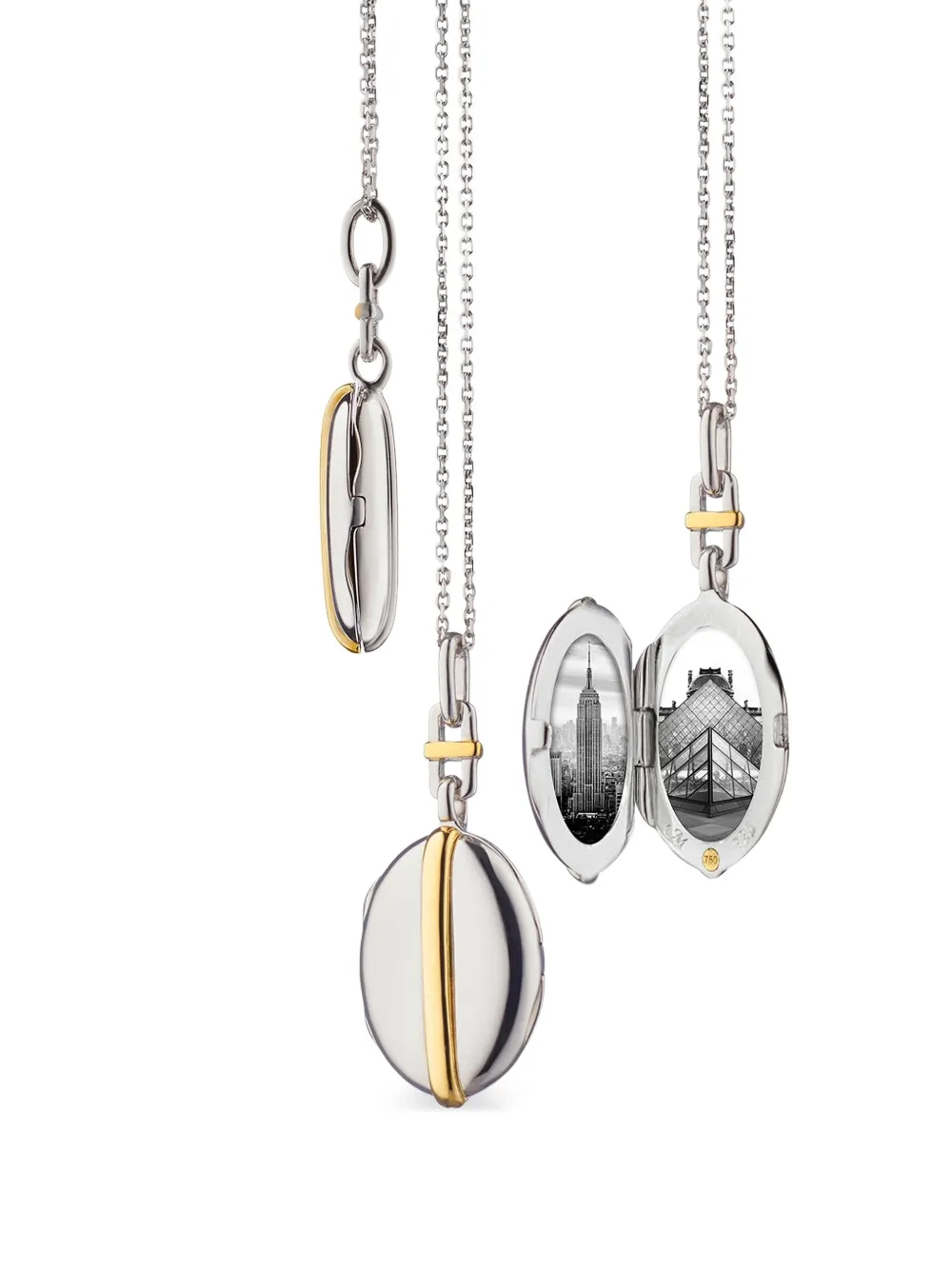 MONICA RICH KOSANN Slim Oval Tess Halskette mit Medaillon - Silber