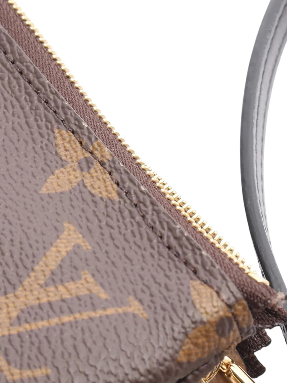 Pre-owned Louis Vuitton 2021-2025 Monogram Giant Reverse Double Zip Pochette Crossbody Bag In Brown