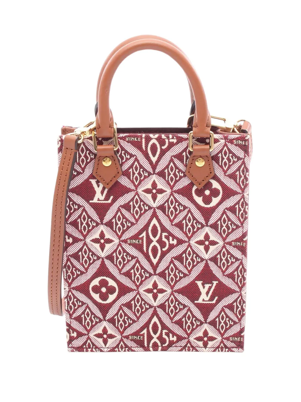 Pre-owned Louis Vuitton 2020 Since 1854 Petit Sac Plat Satchel In Red