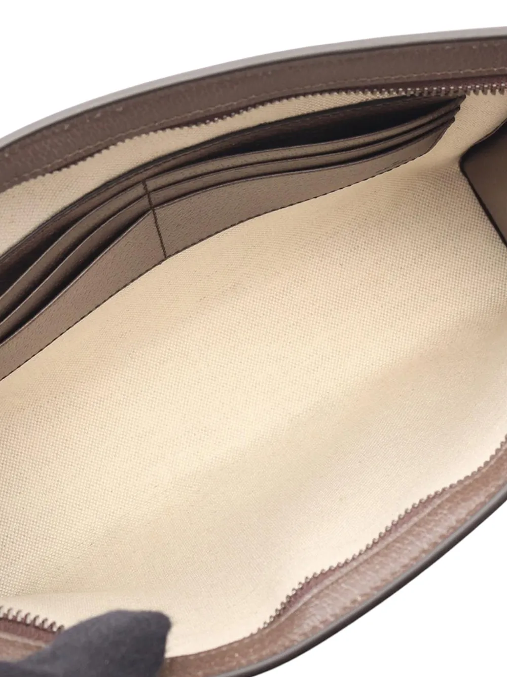 Pre-owned Gucci 2016-2025 Gg Supreme Ophidia Clutch Bag In Brown